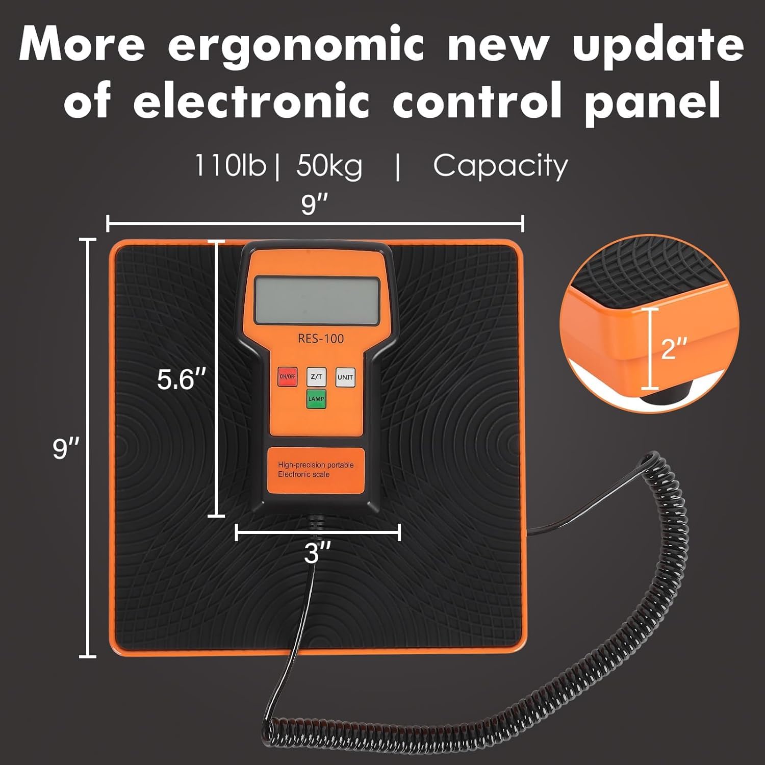 Batteria per frigoriferi con capacità di 110 litri, bilancia elettronica digitale con precisione di 2 g e cura per la tecnologia HVAC, compatta e robusta