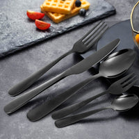Set di posate Garvee da 60 pezzi, acciaio inossidabile, nero, per 12 persone, lucidato a specchio, lavabile in lavastoviglie, design moderno, sala da pranzo