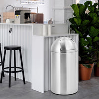 Pattumiera Garvee in acciaio inox da 18,5 galloni con coperchio a pressione per uso commerciale e all'aperto, 15,4x15,4x34,6 pollici, antiruggine