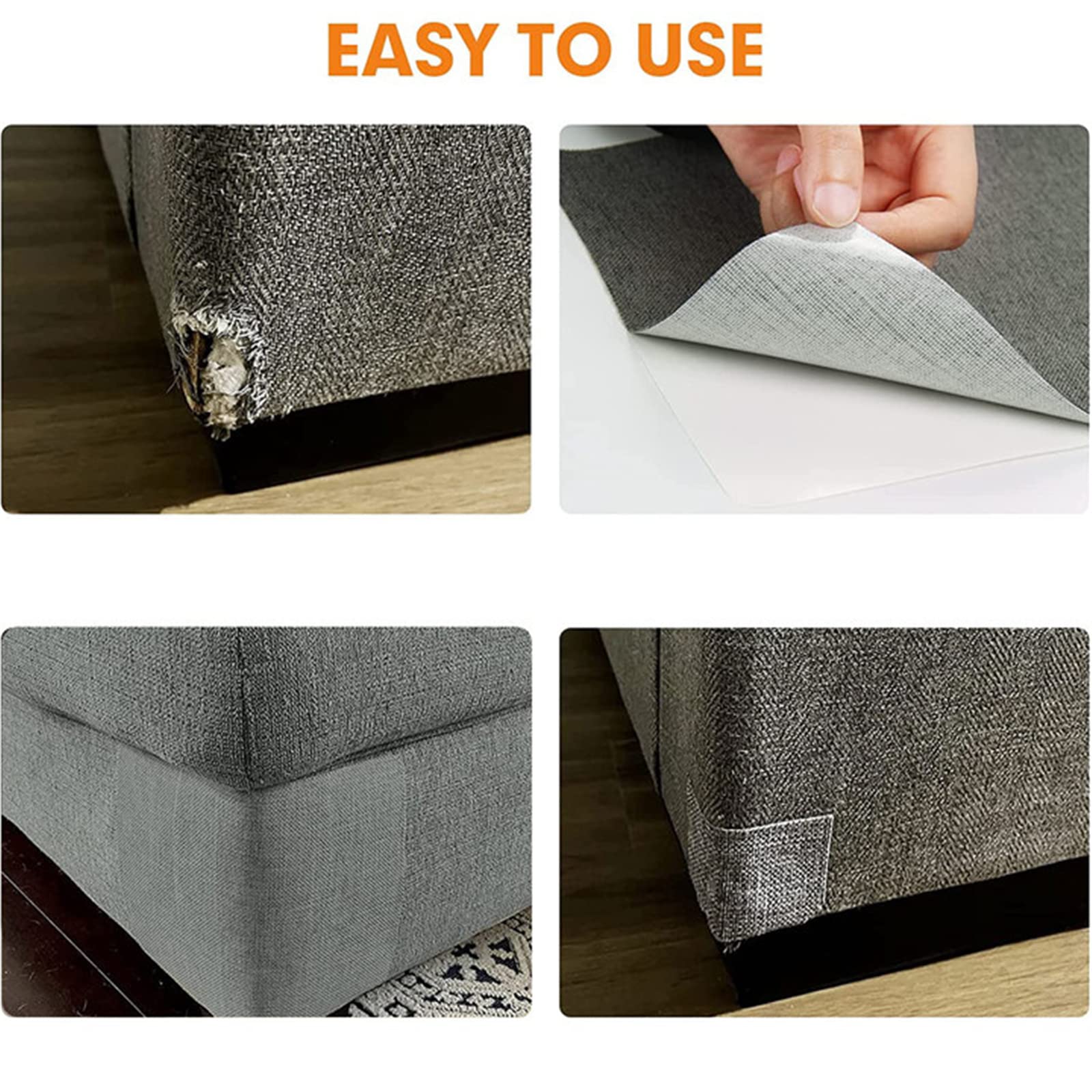 Garvee Patch Riparazione Tessuto Lino Autoadesive 10pz - Ripara Divani E Abbigliamento - Tessuto Lino Resistente - Facili Da Usare, Tagliabili - Colore Grigio - Ideali Per Casa E Fai-Da-Te