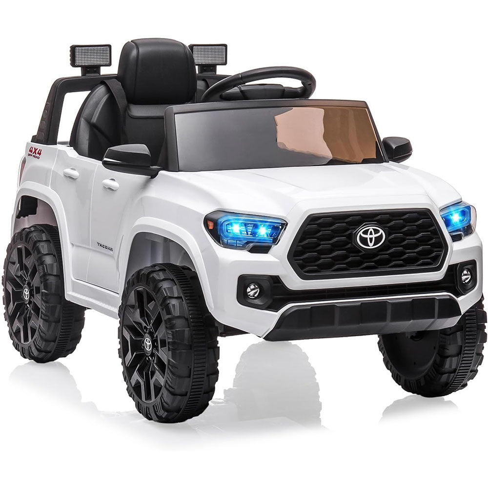 Auto elettrica per bambini Garvee 12V bianca con telecomando per genitori per guida controllata, design autentico del veicolo, fari a LED ed effetti sonori per divertimento da 3 anni in casa e all'aperto