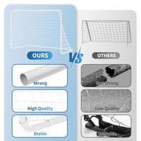 Porta da calcio Garvee 6x4 piedi con struttura in acciaio, rete resistente alle intemperie e ancoraggi a terra per allenamento e competizione in giardino, montaggio rapido, stabile