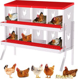 Cassette nido Garvee – Metallo, 10 scomparti con supporto, resistenti alle intemperie, 135,6 x 43 x 67,5 cm - Rosso