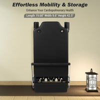 Garvee Pilates Reformer pieghevole con trampolino, 2 fasce di resistenza, struttura in metallo, regolabile, salvaspazio, allenamento a casa