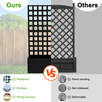 Fioriera in metallo Garvee con traliccio, metallo zincato, antiruggine, giardino esterno, 71"x47"x12", schermo per la privacy