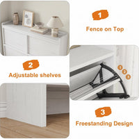 Garvee Mobile Porta Scarpe con 4 Cassetti Ribaltabili, Organizzatore in MDF Bianco per Ingresso e Soggiorno, Salvaspazio, 47.2"x10.3"x36.6"