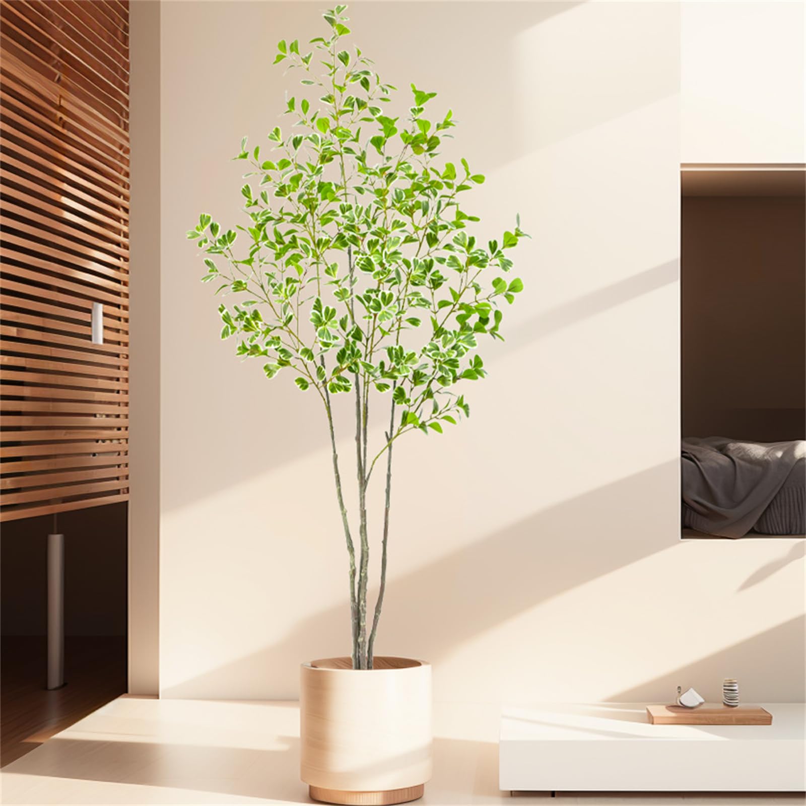 Albero di ficus artificiale Garvee da 6 piedi con foglie realistiche per ufficio e soggiorno, resistente, facile da curare, verde