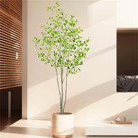 Albero di ficus artificiale Garvee da 6 piedi con foglie realistiche per ufficio e soggiorno, resistente, facile da curare, verde