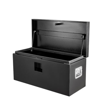 Cassetta portautensili per camion Garvee da 76.2 cm in acciaio nero, acciaio calibro 12, resistente alle intemperie, coperchio pneumatico, versatile per rimorchi e camper