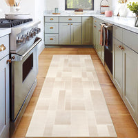 Tappeto Garvee lavabile a pelo corto 80 x 150 cm beige antiscivolo moderno per soggiorno camera da letto cucina