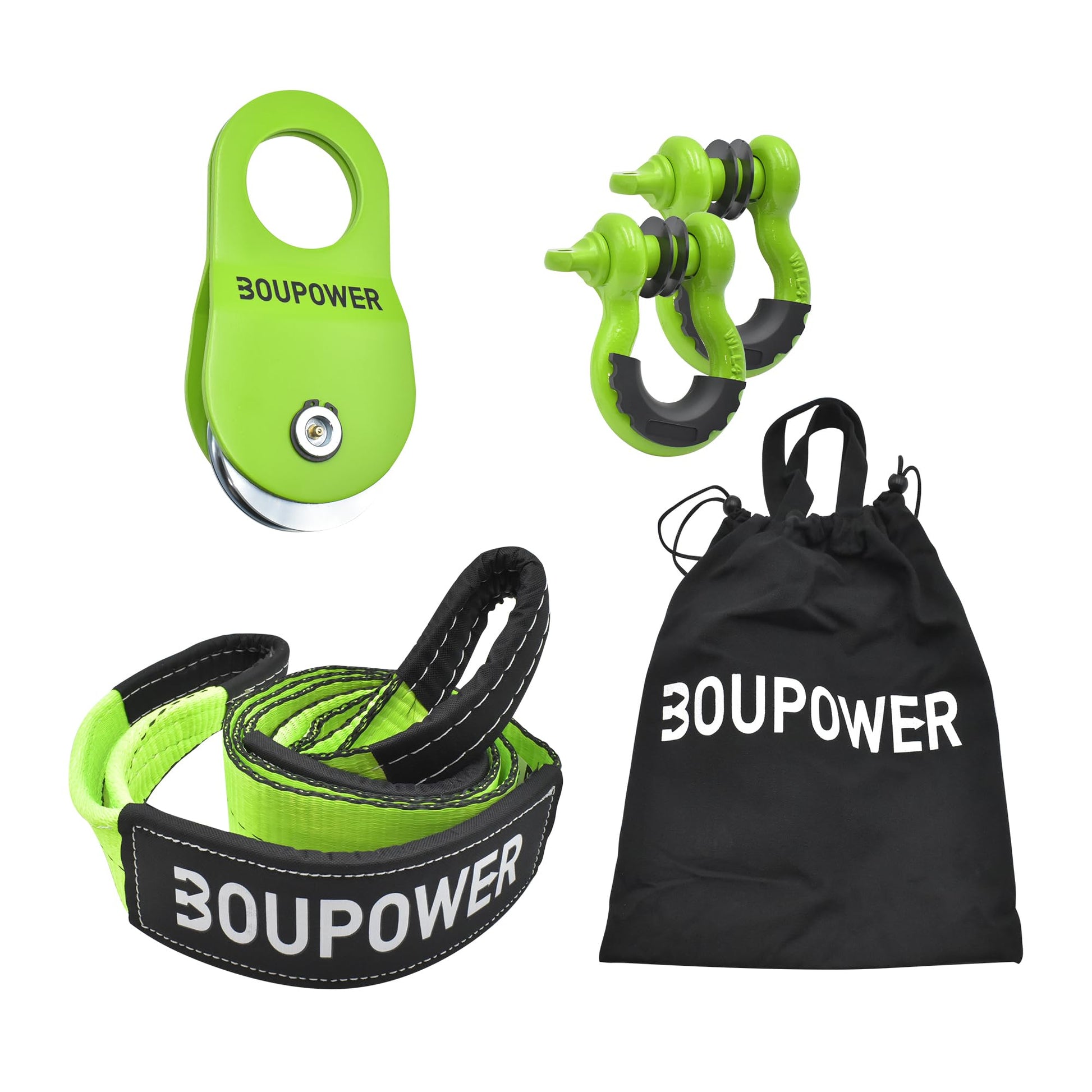 Kit di recupero con verricello Garvee – Acciaio 3x8, resistente alla corrosione – Ideale per camion, SUV, ATV e avventure fuoristrada