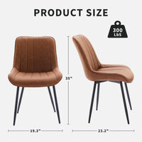 Garvee Set di 2 sedie imbottite moderne per sala da pranzo, rivestite in similpelle, gambe in metallo, stabili, comode e versatili, per cucina e bar, nere