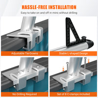 Portapacchi in alluminio per camion con scala Garvee, capacità 800 libbre, regolabile da 17 a 29 pollici, verniciato a polvere nero, per pick-up, kayak, tavola da surf