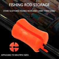 Garvee 8 pezzi cinghie porta canna da pesca in silicone estensibile a 4 fori portatili per accessori da pesca all'aperto