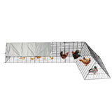 Garvee Mobile Chicken Run con copertura, struttura in acciaio, telone impermeabile per giardino e cortile, telaio angolare regolabile, recinto sicuro all'aperto, robusto e versatile