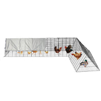 Garvee Mobile Chicken Run con copertura, struttura in acciaio, telone impermeabile per giardino e cortile, telaio angolare regolabile, recinto sicuro all'aperto, robusto e versatile