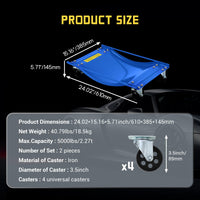 Set di carrelli portaruota Garvee Auto con 4 ruote in acciaio da 3,5" per impieghi gravosi per cambio e manutenzione pneumatici, capacità di 5000 libbre, base in acciaio extra larga, guide laterali antiscivolo