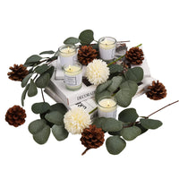 Garvee 6 pezzi di rami e foglie di eucalipto artificiali verdi per decorazioni di matrimoni, feste, decorazioni per la tavola di casa, giardino, 29 cm