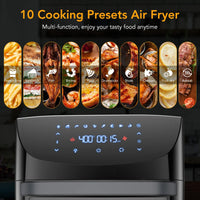 Friggitrice ad aria GARVEE XXL da 18 litri, friggitrice senza olio con finestra di visualizzazione, touchscreen LED, 10 programmi, 1800 W, controllo della temperatura regolabile, risultati di grigliatura eccellenti