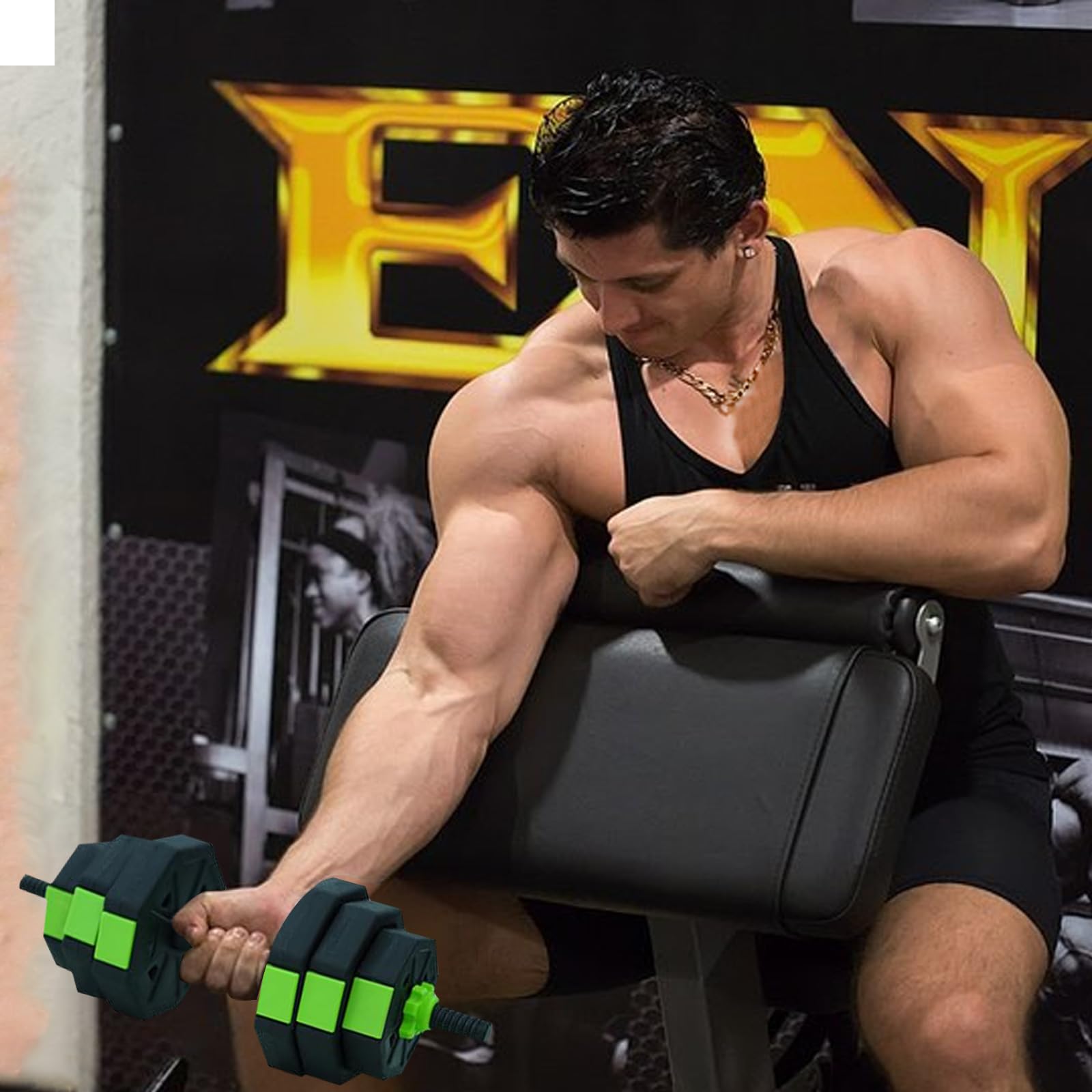 Set Manubri Regolabili 4 in 1 Garvee per Festa del Papà: Kettlebell, Bilanciere, Maniglia Flessioni, 20-40 kg Antiscivolo per Addominali e Allenamenti Casa