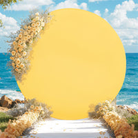 GARVEE Arco rotondo per matrimonio, 2 m, copertura elastica gialla per fotografia, feste e baby shower