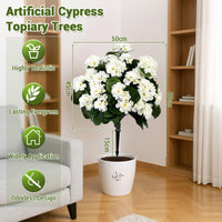 Alberi artificiali Garvee a forma di palla di begonia lavanda da 23" in materiale PE resistente ai raggi UV e alle intemperie con picchetto per giardino e terrazza, verde