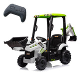 Garvee Escavatore Elettrico 4 in 1 per Bambini 12V con Telecomando Parentale, Pneumatici EVA, Sicuro 3-8 Anni, Gioco Esterno Interno
