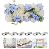 Garvee Kit Decorazione Floreale Elegante per Arco Matrimonio in Tessuto e PE, Blu e Bianco, Cerimonie Romantiche, Realistico e Flessibile - Bleu + Blanc