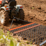 Garvee Catena Aratore per ATV 122x152 cm, Rastrella Resistente in Acciaio, Giardinaggio e Agricoltura, Pieghevole, Nero