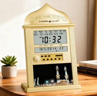 Garvee Orologio da Parete Azan Calendar con Sveglia e Display LCD Argento Decorazione Casa Senza Batteria