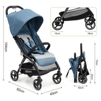 Passeggino GARVEE, passeggino da viaggio pieghevole, compatto e ultraleggero, per neonati fino a 22 kg, schienale regolabile, ampia capottina con finestra, pneumatici EVA