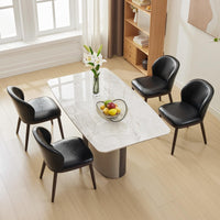 Set di 2 sedie da pranzo Garvee, schienale ergonomico moderno, gambe in legno, capacità di carico di 120 kg, profilo sottile, per cucina e ristorante, grigio