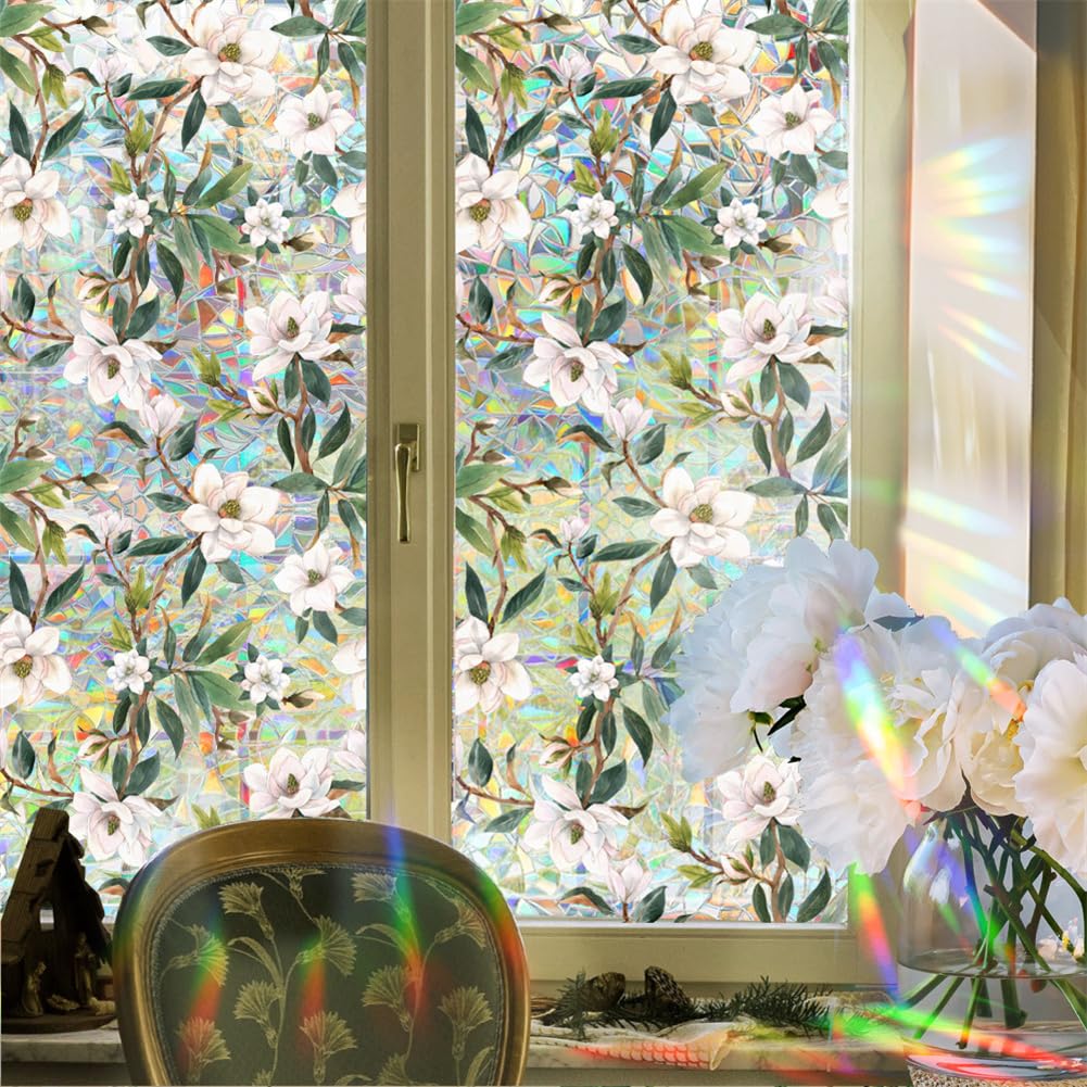 Pellicola per finestre Garvee, opaca, autoadesiva, per la privacy, 43x200 cm, pellicola arcobaleno 3D colorata, anti-UV