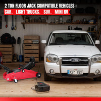 Cric idraulico per auto Garvee 2T, capacità di sollevamento 4400 libbre, acciaio, con borsa per il trasporto, per auto e SUV, altezza di sollevamento 3,35-13 pollici