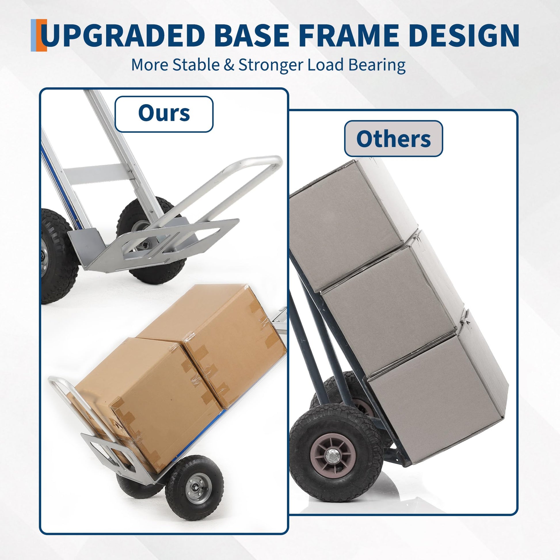 Carrello a Mano in Alluminio Garvee 272 kg - Base Estensibile, Pneumatici 25.4 cm, Leggero e Robusto per Festa del Papà, Casa e Magazzino