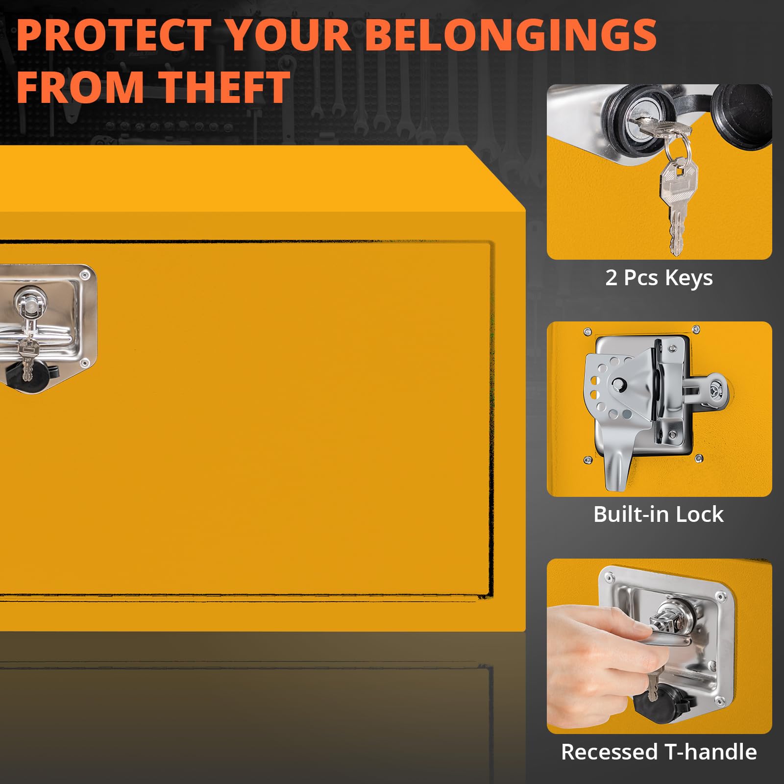 Cassetta Portautensili Camion Garvee Acciaio Nero con Serratura Impermeabile - Regalo Perfetto Festa del Papà per Artigiani e Avventurieri