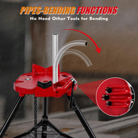 Supporto Morsa a Catena per Tubi Garvee con Treppiede - Gambe Acciaio Robusto, Pieghevole per Taglio e Filettatura 1/8-6" | Ideale per Festa del Papà