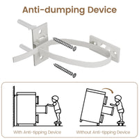 Mobile porta TV Garvee per camera da letto con ante scorrevoli, 4 cassetti, legno, maniglie a barra, per TV da 65 pollici, stile rustico, bianco