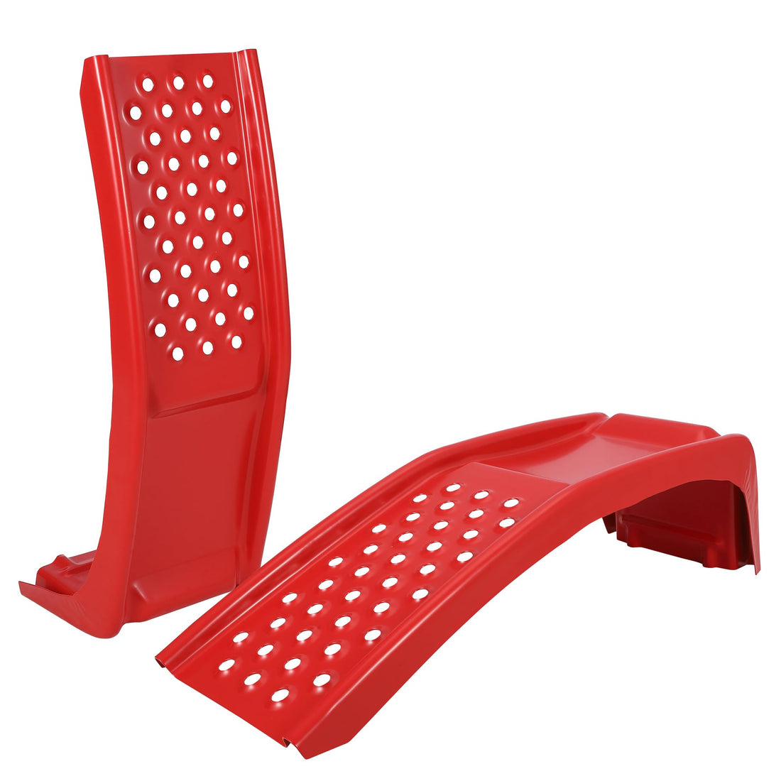 Set rampe per auto Garvee da 8000 libbre, 2 rampe in acciaio, altezza di sollevamento di 8 pollici, antiscivolo, robuste, rosse, 36"x13"x9", per officina e garage