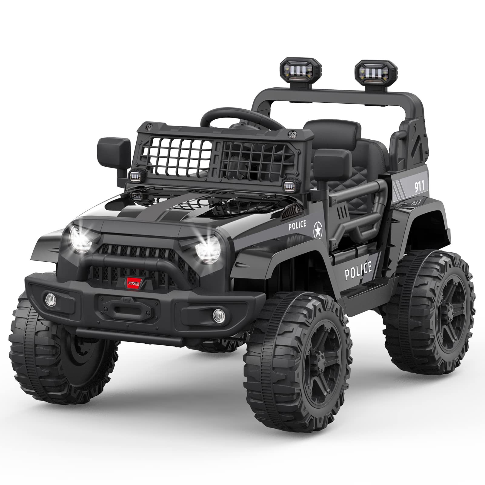 Garvee 12V Kids Electric Off-Road Car Nero con Telecomando e Bluetooth – SUV robusto per bambini e bambine dai 3 anni in su