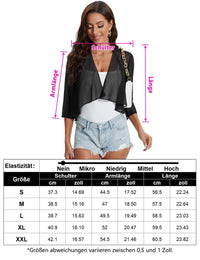 Garvee Bolero estivo da donna in chiffon festivo con maniche a 3/4, cardigan corto ed elegante, leggero, con spalle sottili, giacca bolero, top nero XL