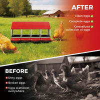 Nido per galline Garvee a 3 fori, in metallo, antiruggine, vassoio rimovibile per cortile e fattoria, 4 scomparti, zincato