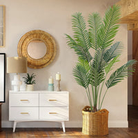 Palma Garvee artificiale da 5 piedi, decorazione tropicale, 12 pezzi staccabili, materiale di seta di alta qualità, flessibile, per interni/esterni, soggiorno, ufficio, verde
