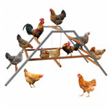 Perch per Polli Garvee con Altalena, Legno e Metallo Antiruggine, Accessorio per Pollaio Esterno, 157x61x71 cm, Colore Legno Naturale