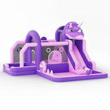 Garvee Grande Castello Gonfiabile Dinosauro con Scivolo e Soffiatore, Tessuto Oxford Resistente, Rete Sicura, Per Feste Bambini Indoor e Outdoor, Viola, 382x375x254 cm - Viola