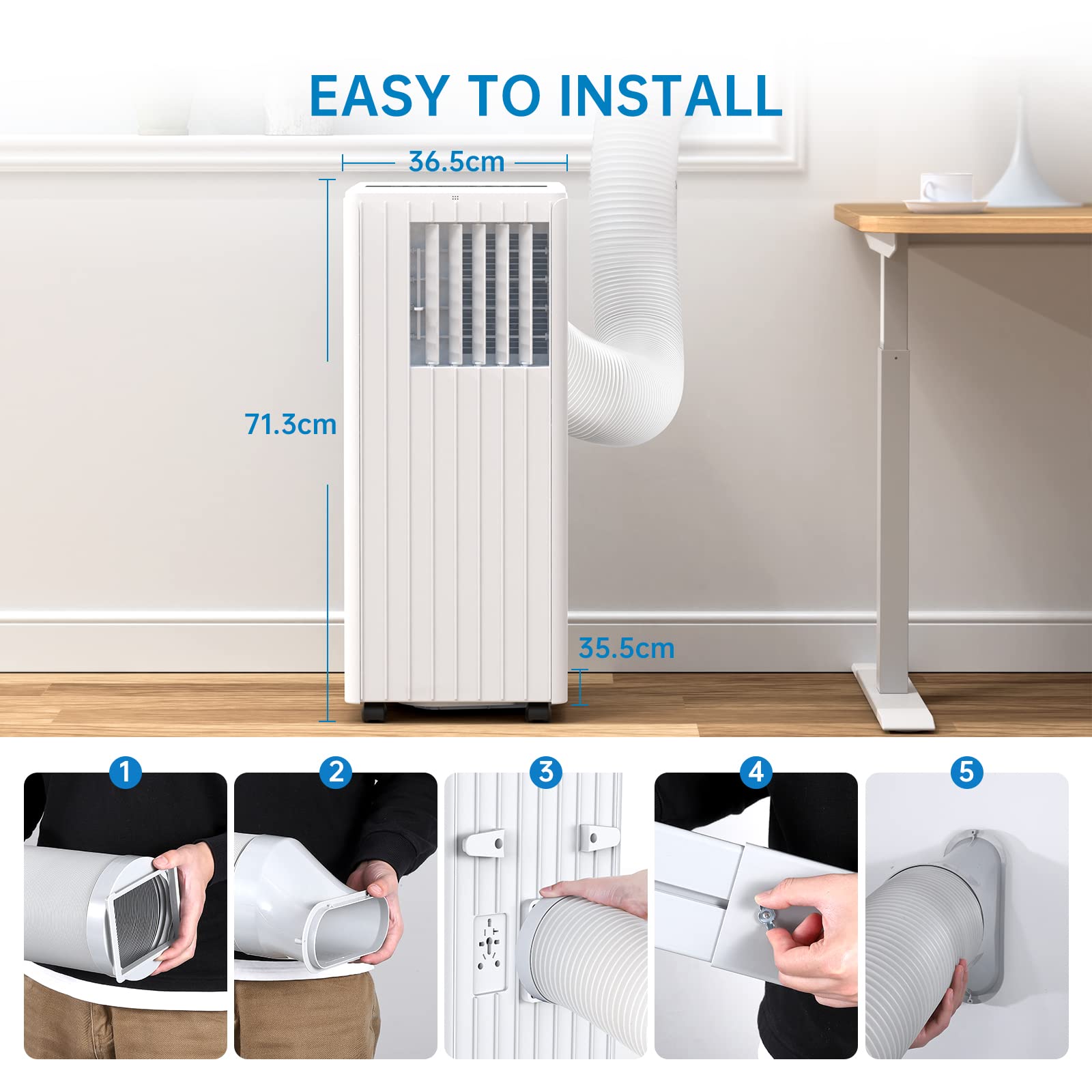 Condizionatore d'aria GARVEE 9000 BTU - Raffreddamento efficiente e funzionamento silenzioso - Materiale robusto - Risparmio energetico e compatto - Per casa e ufficio