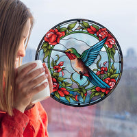 Garvee Pellicola per Finestre in Vetro Colorato con Colibrì Anti-Collisione per Porte e Finestre Casa 25.4x25.4cm
