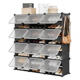 Portascarpe Garvee 8 Ripiani Organizzatore per 48 Paia Robusto in Plastica PP per Corridoio Camera Letto Armadio Nero - Black