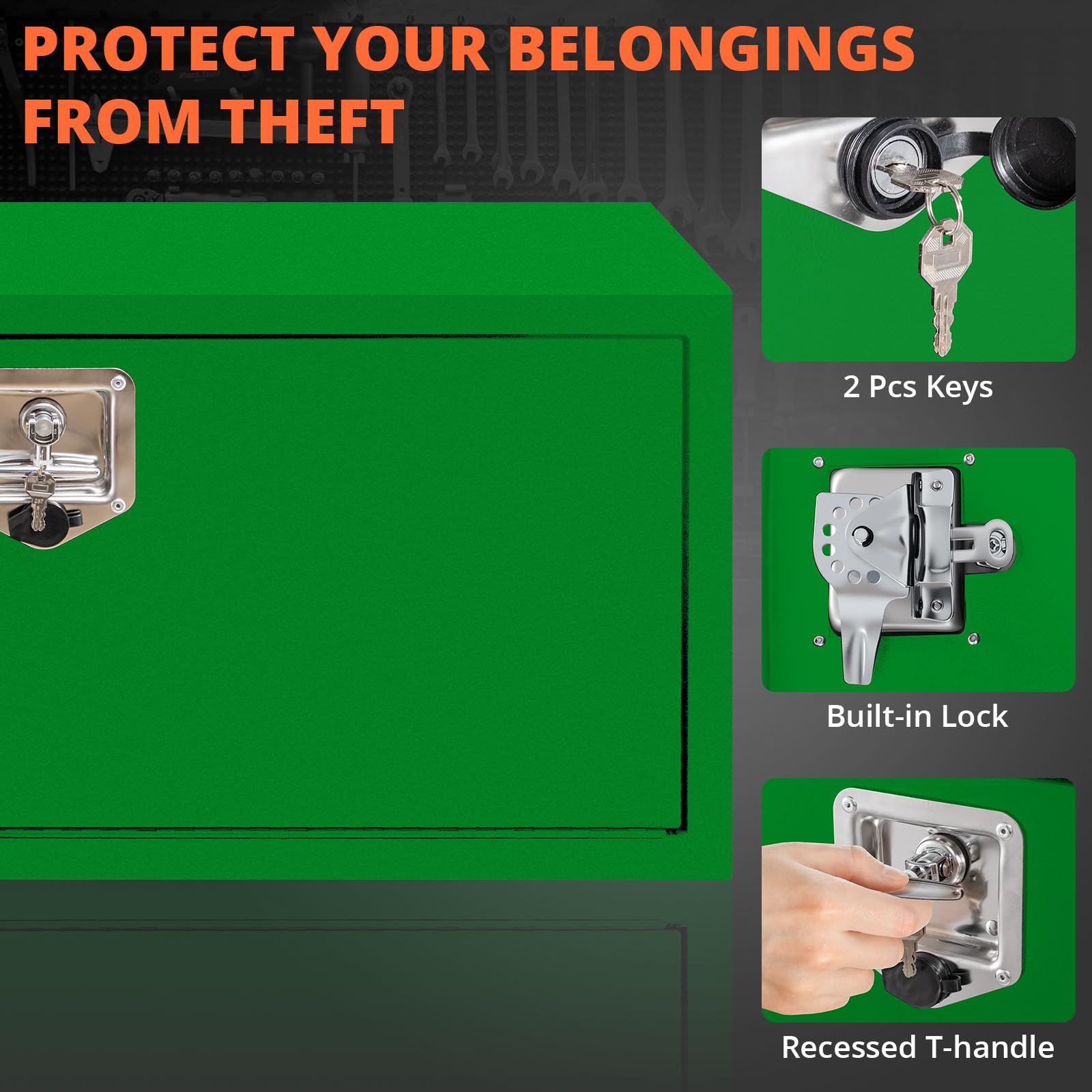 Garvee Cassetta Portautensili Underbody per Camion Acciaio Nero - Robusta, Impermeabile, Serratura per Officina e Cantiere | Perfetta per Festa del Papà