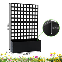 Fioriera in metallo Garvee con traliccio, metallo zincato, antiruggine, giardino esterno, 71"x47"x12", schermo per la privacy